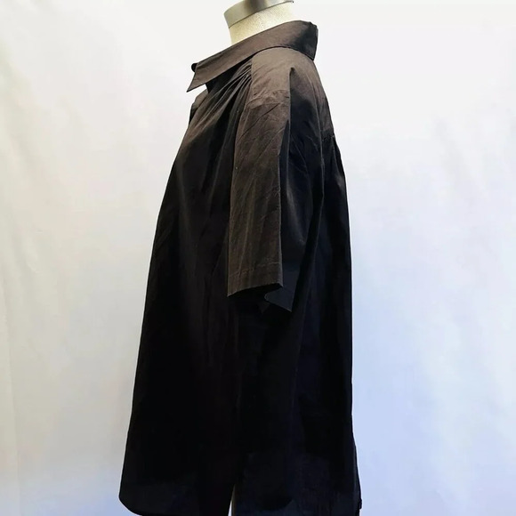 CHELSEA STUDIO Women Short Sleeve Button Down Collared Brown Casual Top Size 1X - Picture 8 of 11